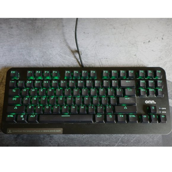 onn. RGB Mechanical Gaming Keyboard Blue Switches, 6ft USB Cable, Black. - Picture 2 of 6